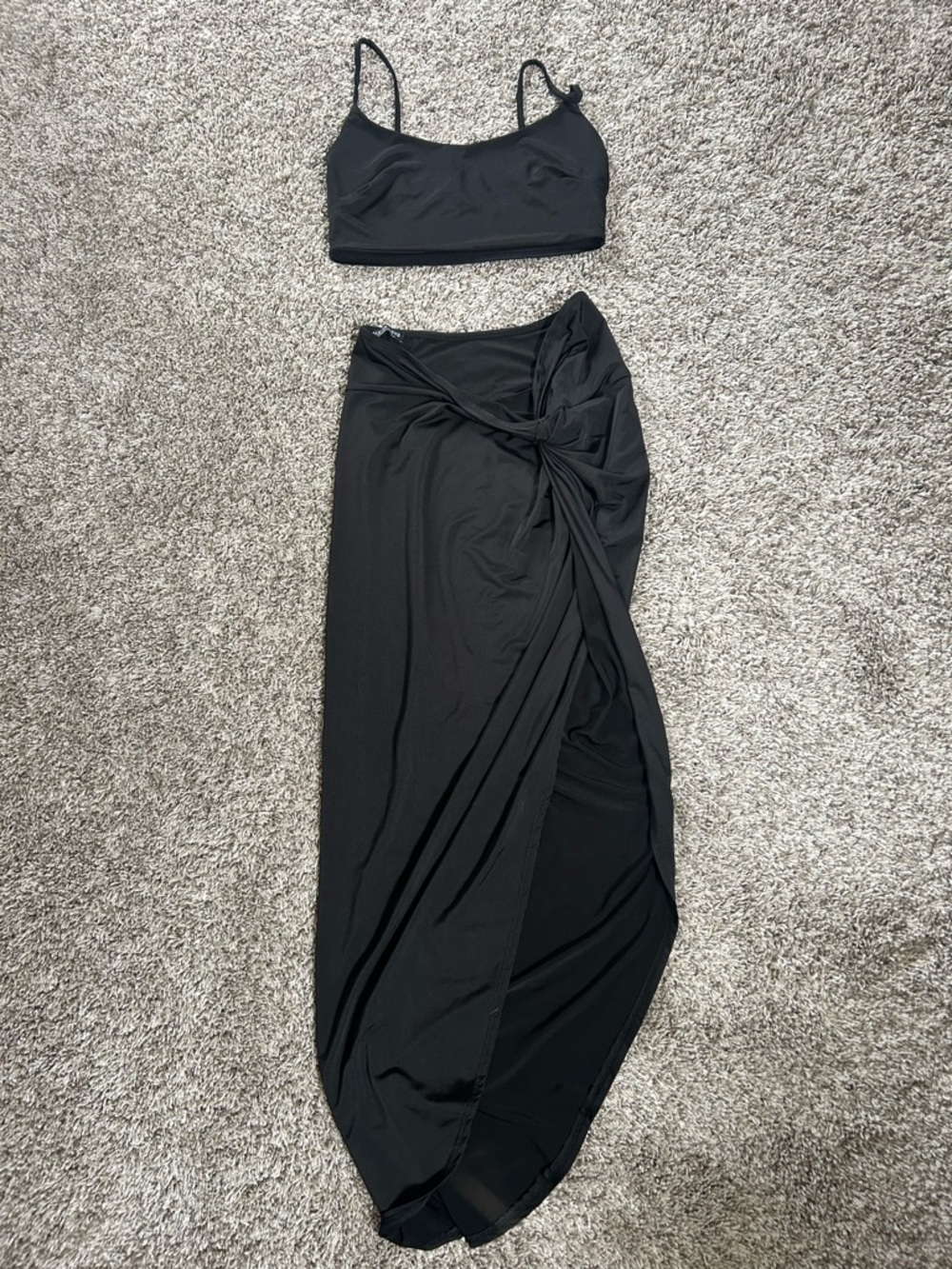 Black Twist-Front Maxi Skirt - Women